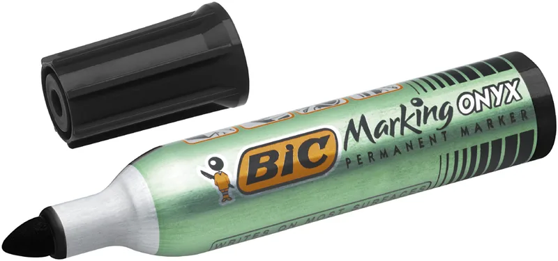 Permanent-Marker Marking Onyx 1482, Rundspitze, schwarz von BIC – Produktfoto