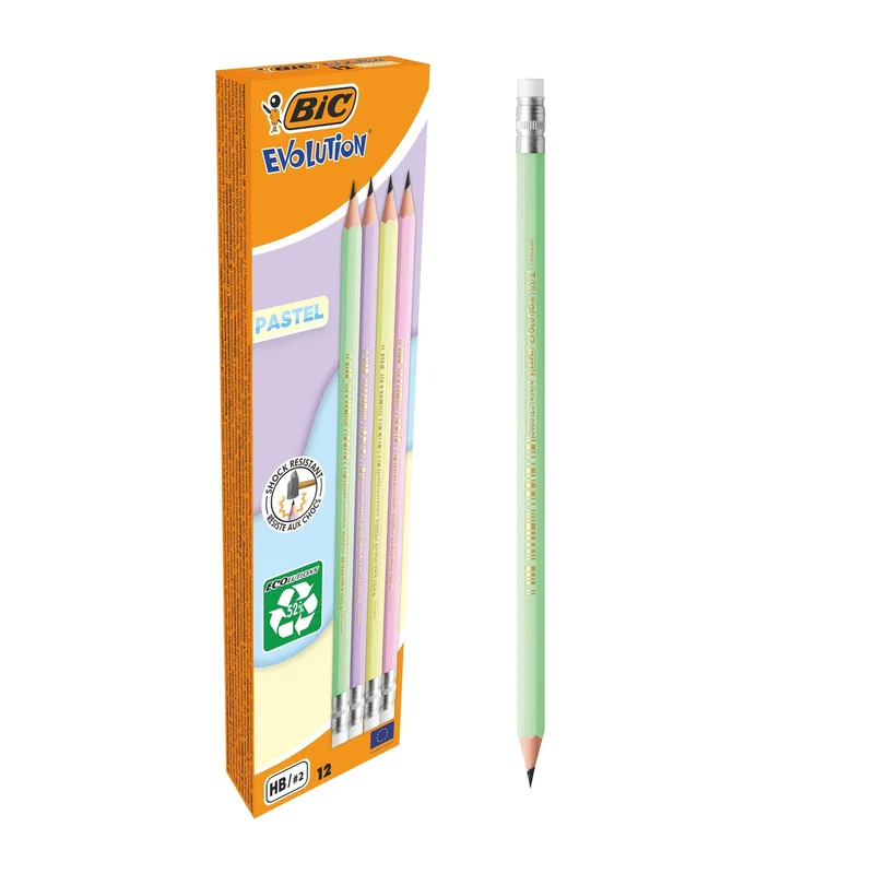 Potlood bic hb met gom pastel assorti by BIC – product photo