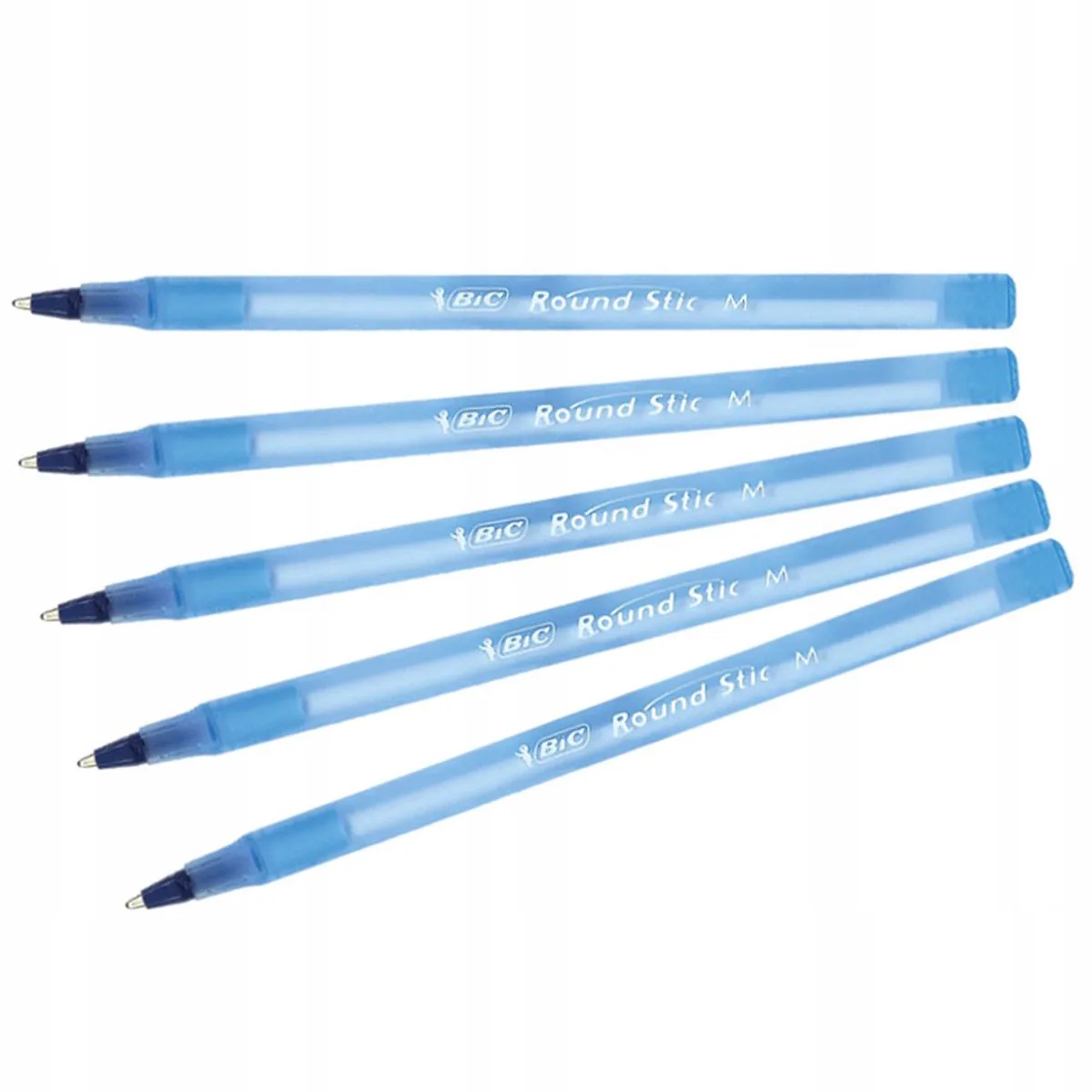 Round Stic Blauwe Pennen 1mm, Ventilerende Dop, Set van 5 de BIC en Bleu – photo produit