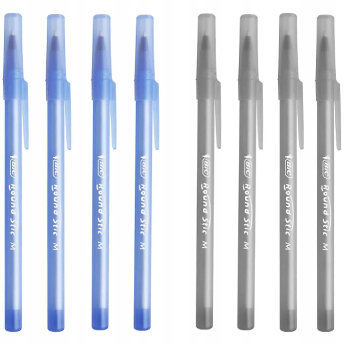 Round Stic Classic 1,0 mm pennen: 4x blauw, 4x zwart (8 stuks) de BIC en Bleu, Noir – photo produit