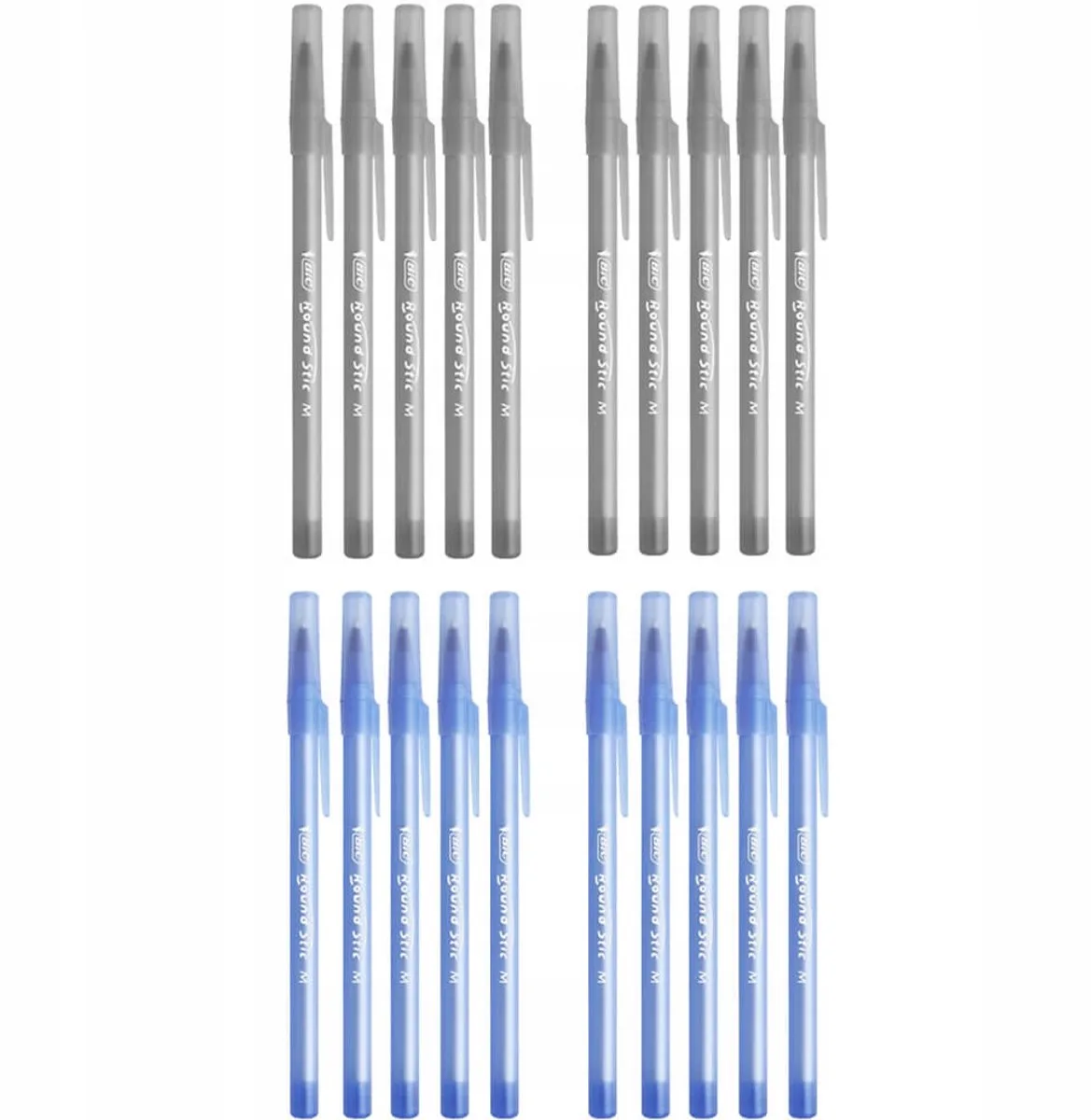 Round Stic Classic 1.0mm Pennen - 20 Stuks (10 Zwart, 10 Blauw) de BIC en Zwart en Blauw – photo produit