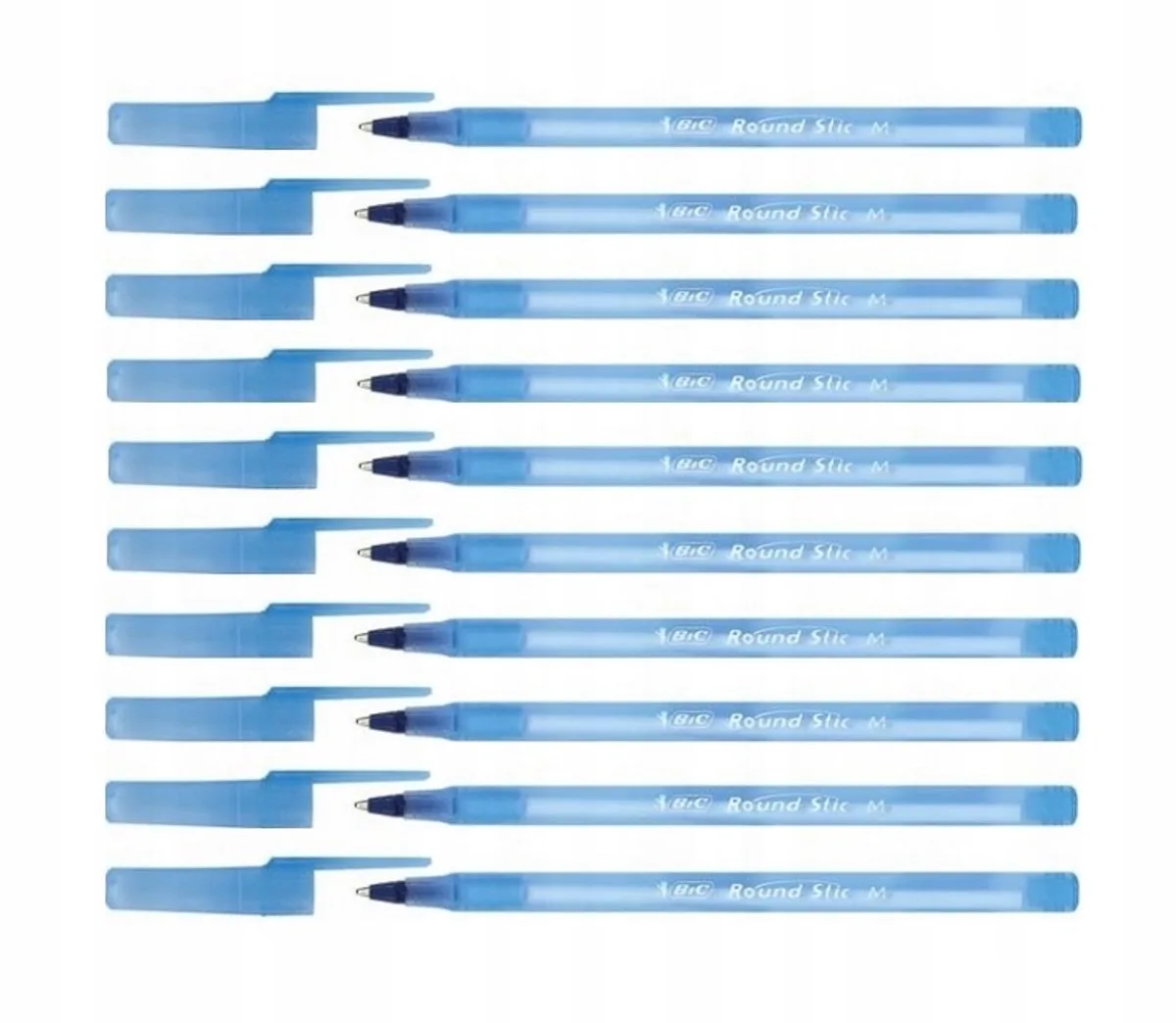 Round Stic Classic Medium Blauwe pennen (10 stuks) de BIC en Bleu – photo produit