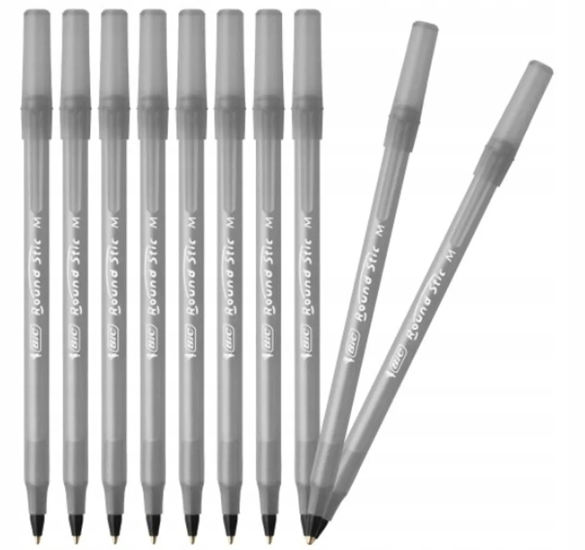 Round Stic Classic zwarte balpennen, set van 10 de BIC en Noir – photo produit