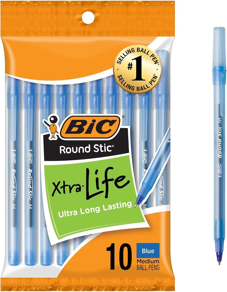Round Stic Xtra Life Balpennen - 1,0 mm - 10 stuks by BIC in Blue – product photo