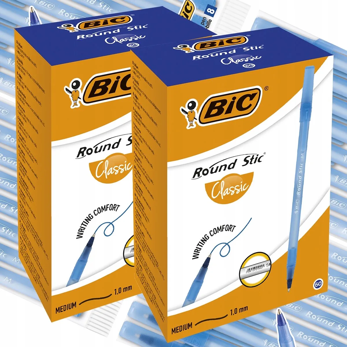Round Stick Classic Balpen 1,0 mm - Set bevat 120 van BIC in Blauw – productfoto