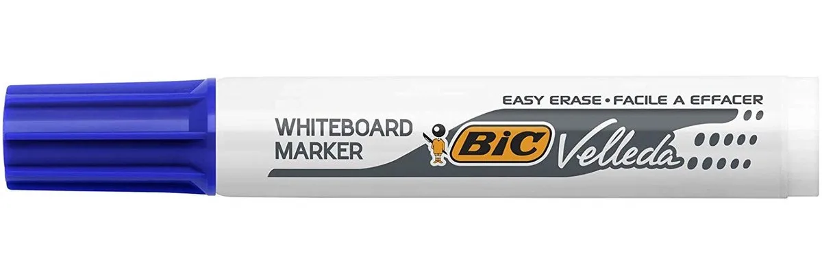 Velleda 1791 markeerstift 12 stuk(s) Beitelvormige punt Blauw by BIC in Blue, White – product photo