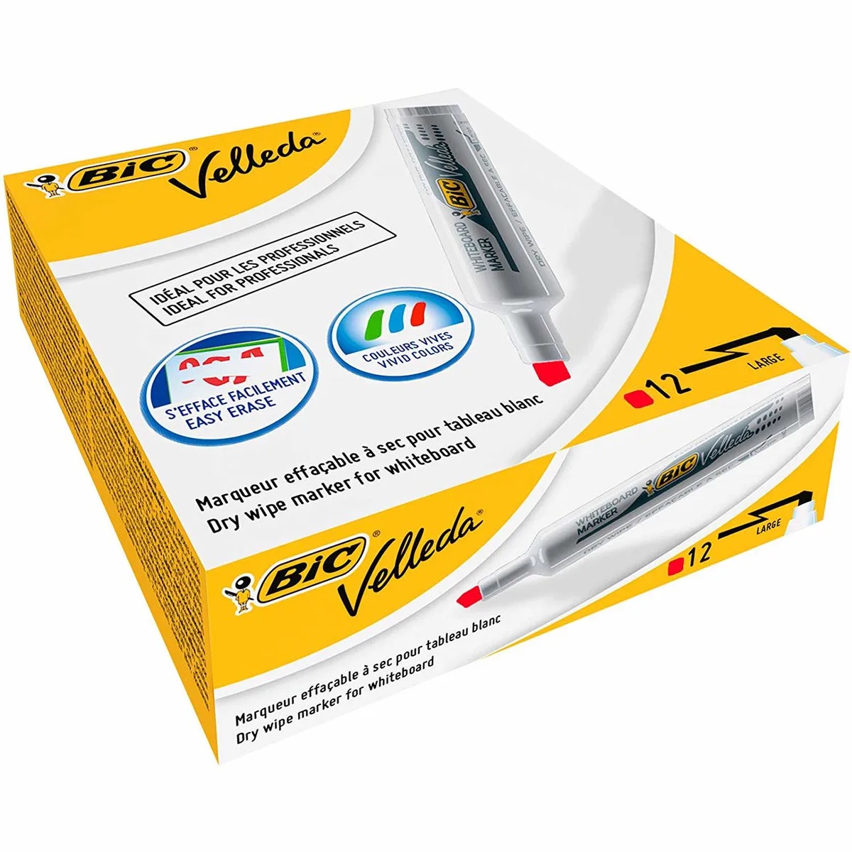Velleda 1791 markeerstift 12 stuk(s) Beitelvormige punt fra BIC i Rød – produktbillede