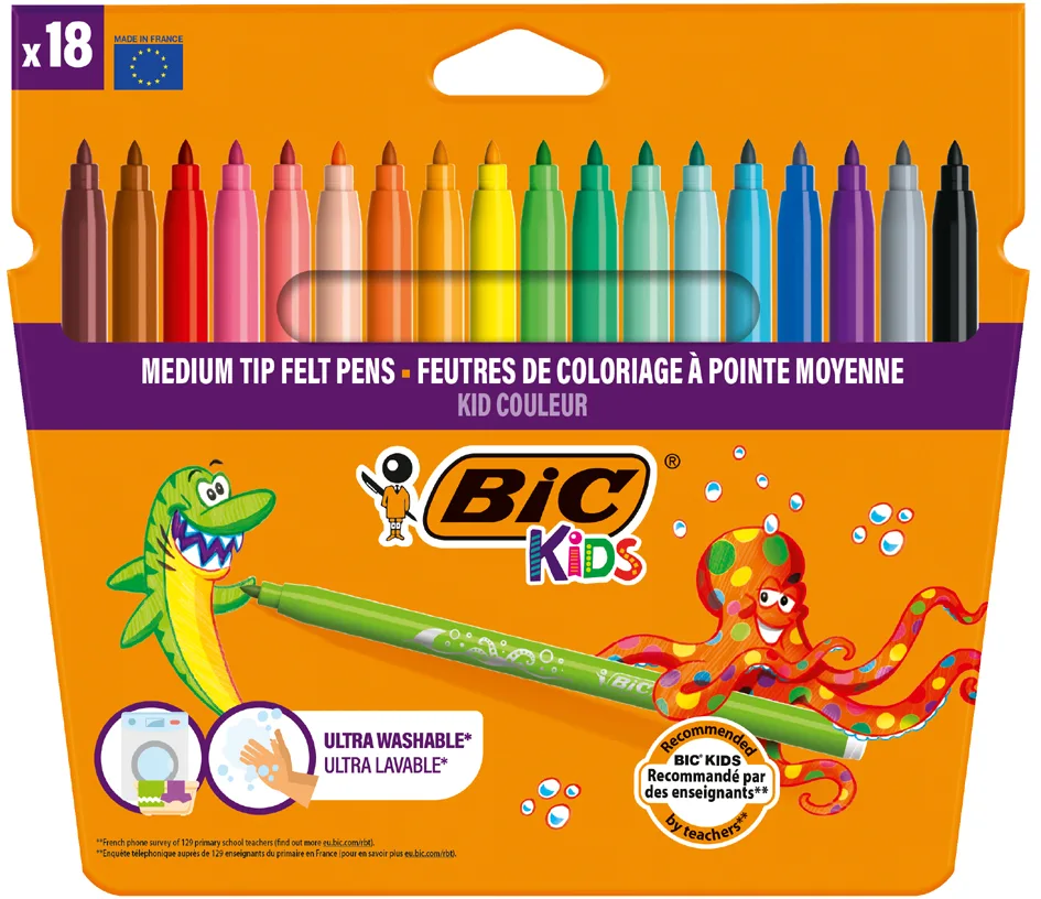 viltstift Kid Couleur 18 stiften von BIC – Produktfoto