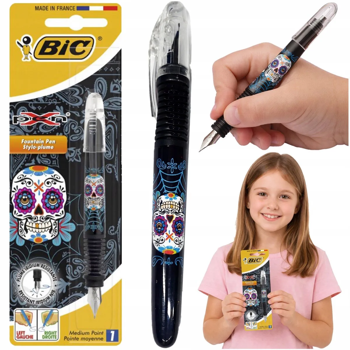 Vulpen FP Skull Blauw - Ideale Studentenschrijver von BIC – Produktfoto