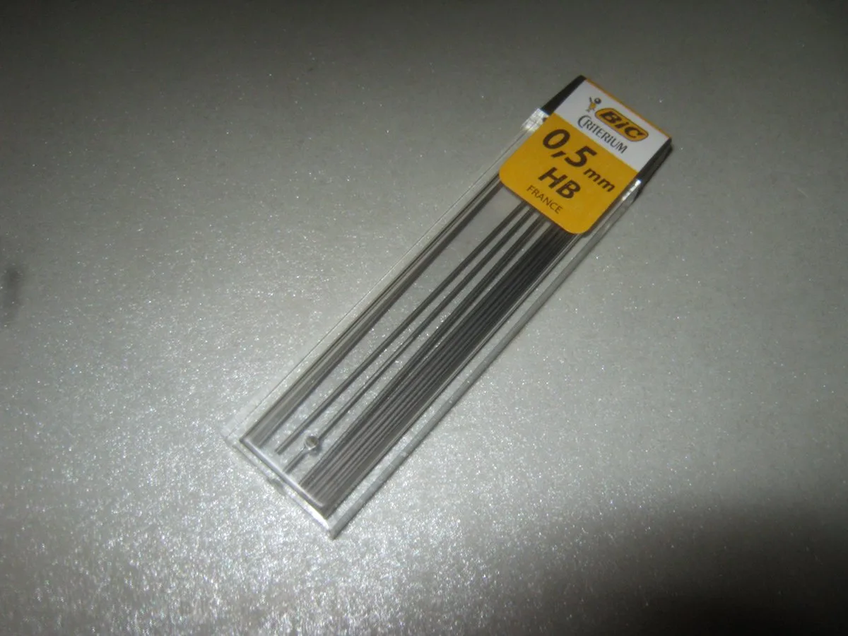 Vulpotloodvulling 0.5mm HB 12 staafjes van BIC in Zwart – productfoto