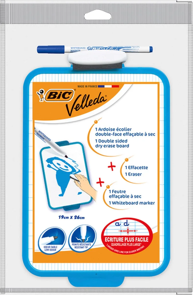 Whiteboard bic 19x26cm met stift en wisser | 24 stuks de BIC – photo produit