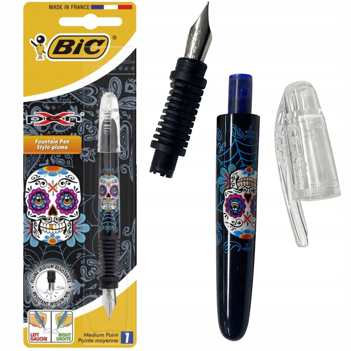 X Pen Decor Skull Vulpen - Blauw, 1 Stuk de BIC – photo produit