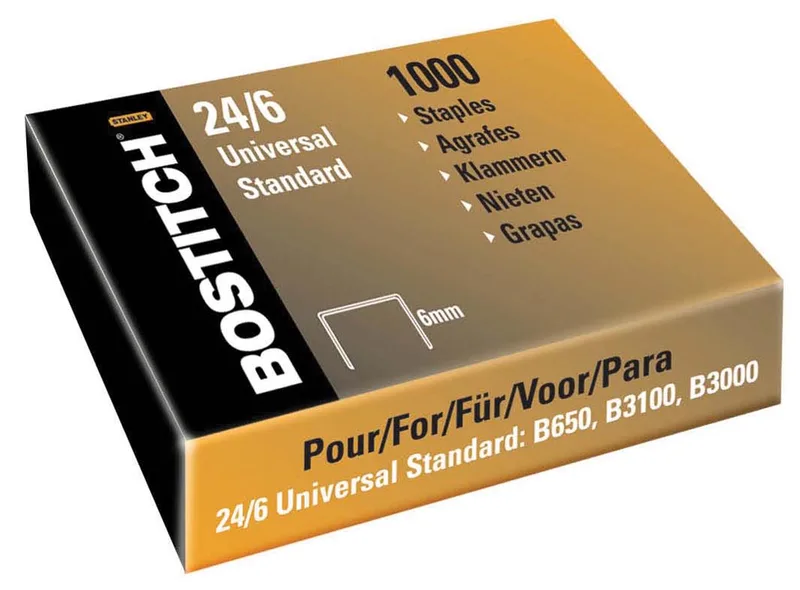 nietjes 24-6-5MGAL (6 mm), koperkleurig, voor B440F, B660, B650, B3100, B202, B2500, B3000, B... van Bostitch – productfoto