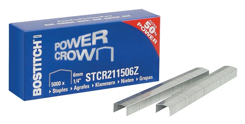 nietjes STCR211506Z, 6 mm, voor B8R, B8HC, B8HDP, B8P, B8E, doos van 5.000 nietjes by Bostitch – product photo