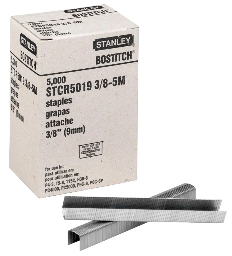 Nietjes STCR501910E (10 mm), voor PC8000, doos van 5.000 nietjes van Bostitch – productfoto