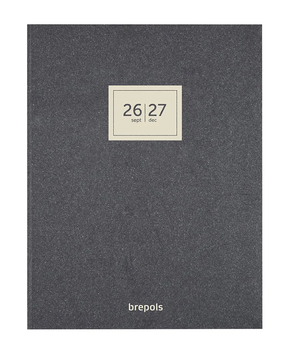 agenda 2026-2027 - A4 ESSENZ - Schoolagenda - 16 maanden - 1 week per 2 pagina's - Semi-soepele omslag - Weekoverzicht - 21 x 27 cm van Brepols in Antraciet – productfoto