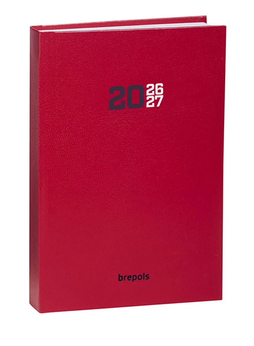 agenda 2026-2027 - COLLEGE - Schoolagenda - 1 dag per pagina - Gekartonneerde omslag - Dagoverzicht - 11.5 x 16.9 cm van Brepols in Rood – productfoto
