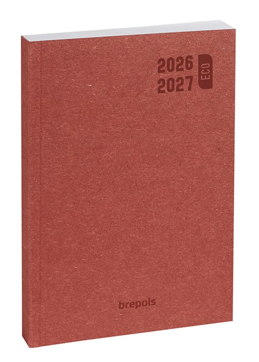 agenda 2026-2027 - ECO PURE - Schoolagenda - 1 dag per pagina - Soepele omslag - Dagoverzicht - 11.5 x 16.9 cm de Brepols en Rouge – photo produit