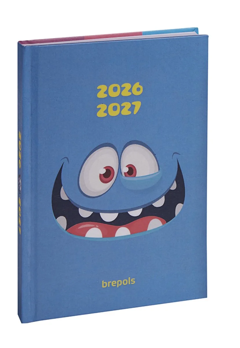 agenda 2026-2027 - MONSTERS - Schoolagenda - 1 dag per pagina - Stevige omslag - Dagoverzicht - 11.5 x 16.9 cm von Brepols in Blau – Produktfoto