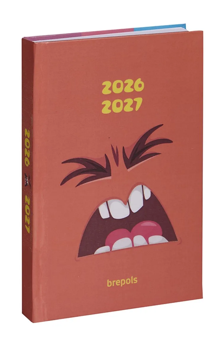 agenda 2026-2027 - MONSTERS - Schoolagenda - 1 dag per pagina - Stevige omslag - Dagoverzicht - 11.5 x 16.9 cm de Brepols en Orange – photo produit