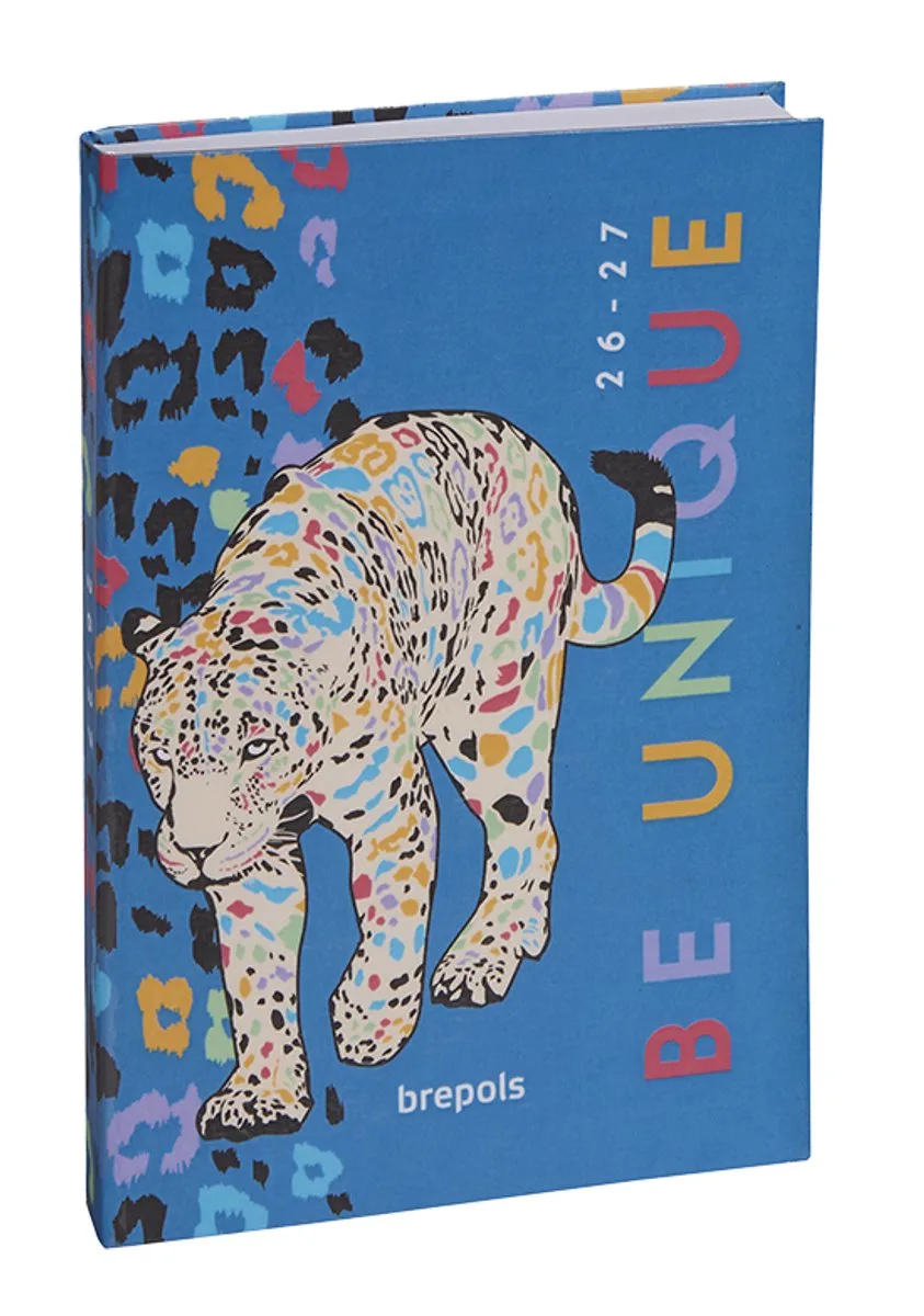 agenda 2026-2027 - POZOOTIVITY - Schoolagenda - 1 dag per pagina - Semi-soepele omslag - Dagoverzicht - 11.5 x 16.9 cm van Brepols in Blauw – productfoto