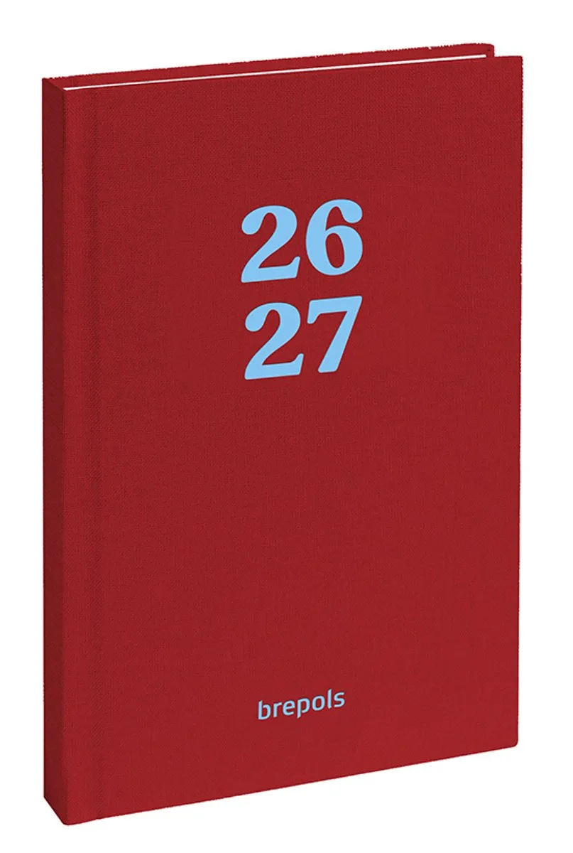 agenda 2026-2027 - RAINBOW - Schoolagenda - 1 dag per pagina - Gekartonneerde omslag - Dagoverzicht - 11.5 x 16.9 cm van Brepols in Rood – productfoto