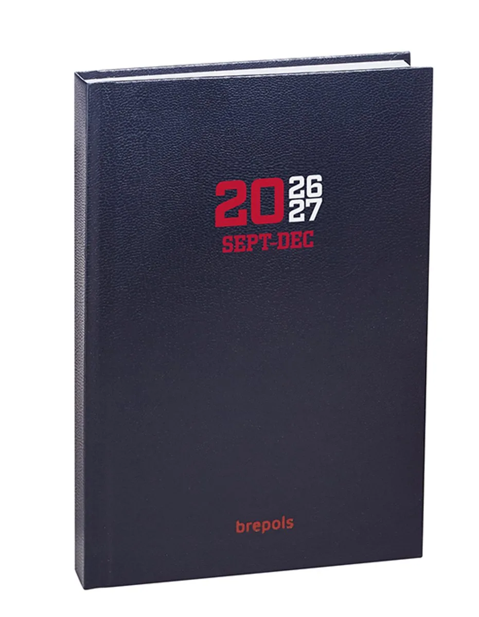 agenda 2026-2027 - Saturnus COLLEGE - Schoolagenda - 16 maanden - 1 dag per pagina - Gekartonneerde omslag - Dagoverzicht - 13.3 x 20.8 cm van Brepols in Blauw – productfoto