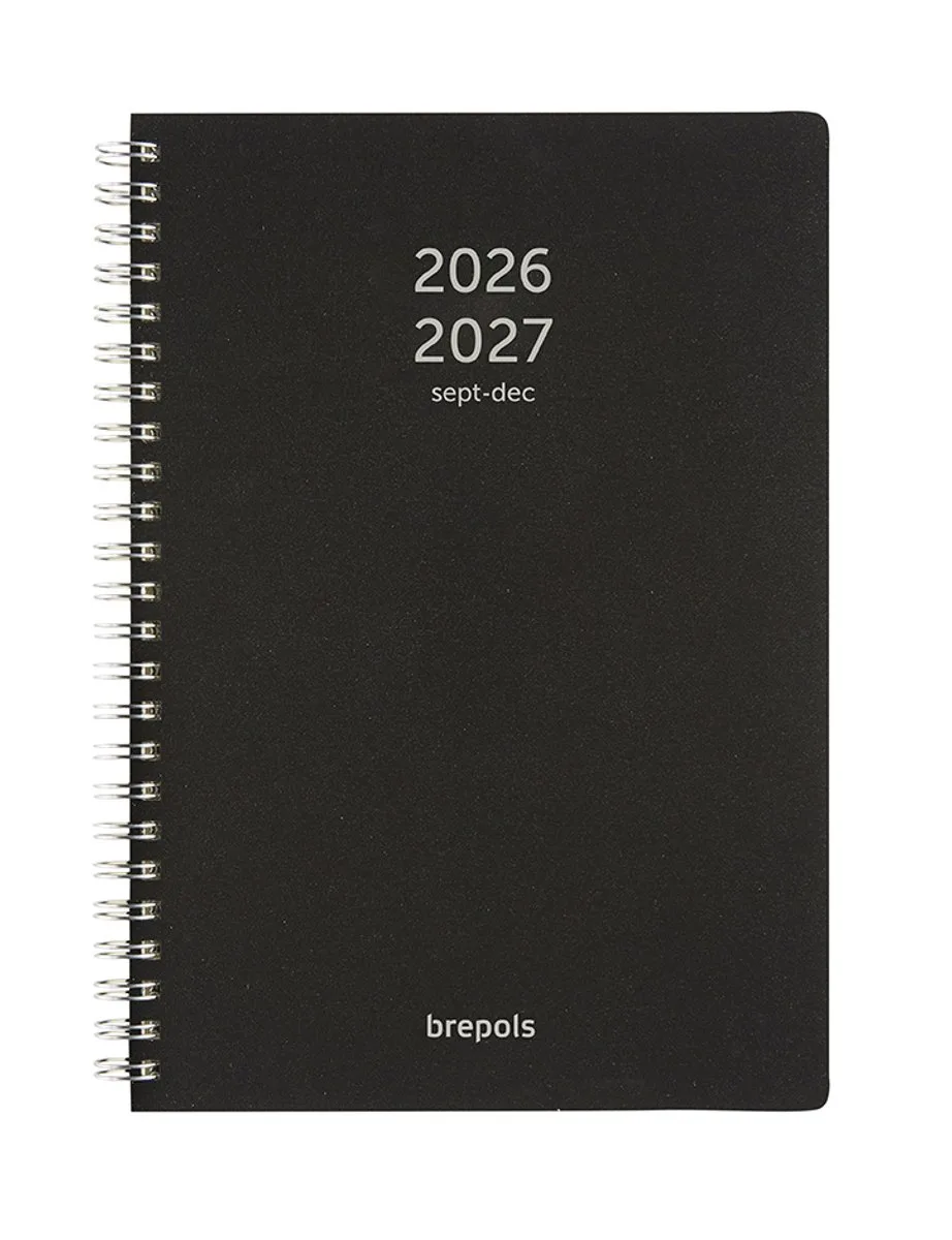 agenda 2026-2027 - Weekly Notes POLYPROP - Schoolagenda - 16 maanden - 1 week 1 pagina - Wire-O - Week & notes - 14.8 x 21 cm de Brepols en Noir – photo produit