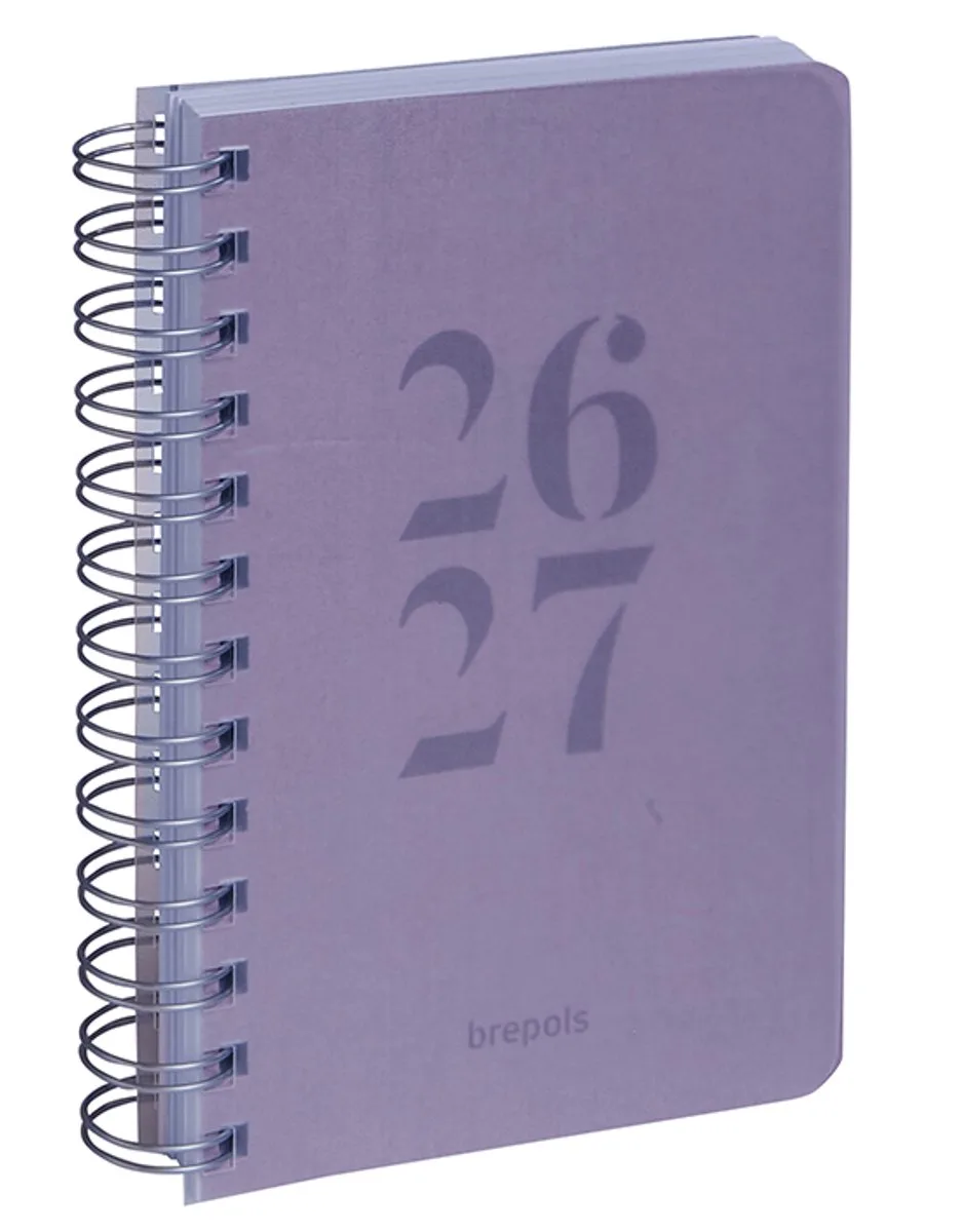 agenda 2026-2027 - WIRE-O TRANSPARANT - Schoolagenda - 1 dag per pagina - Wire-O - Dagoverzicht - 11.5 x 16.9 cm van Brepols in Roze – productfoto