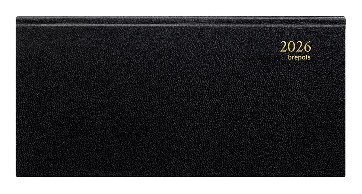 agenda 2026 - BREPRINT [0.074] - LIMA - Zakagenda - 1 week op 2 pagina's - Weekoverzicht - 16.6 x 8.1 cm by Brepols in Black – product photo
