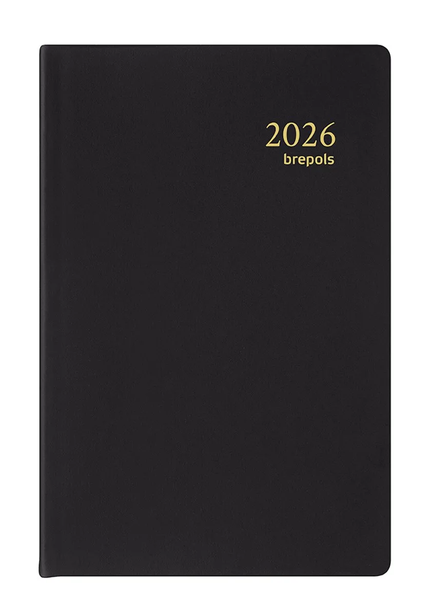 agenda 2026 - DELTA [0.834] - SETA - 1 week op 2 pagina's - Weekoverzicht - 8.1 x 12 cm från Brepols i Svart – produktbild