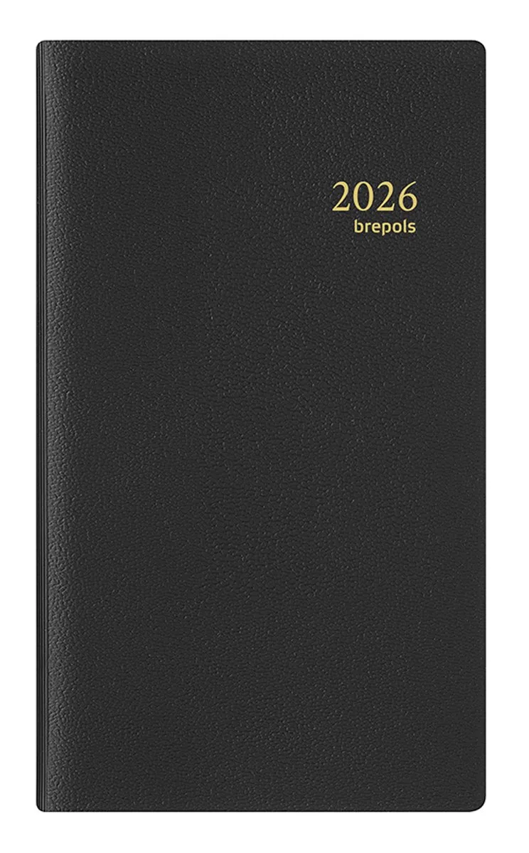 agenda 2026 - INTERPLAN [0.731] - GENOVA + ABC NL - Zakagenda - 1 week op 2 pagina's - Weekoverzicht - Gespiraleerd - 8.9 x 16 cm von Brepols in Schwarz – Produktfoto