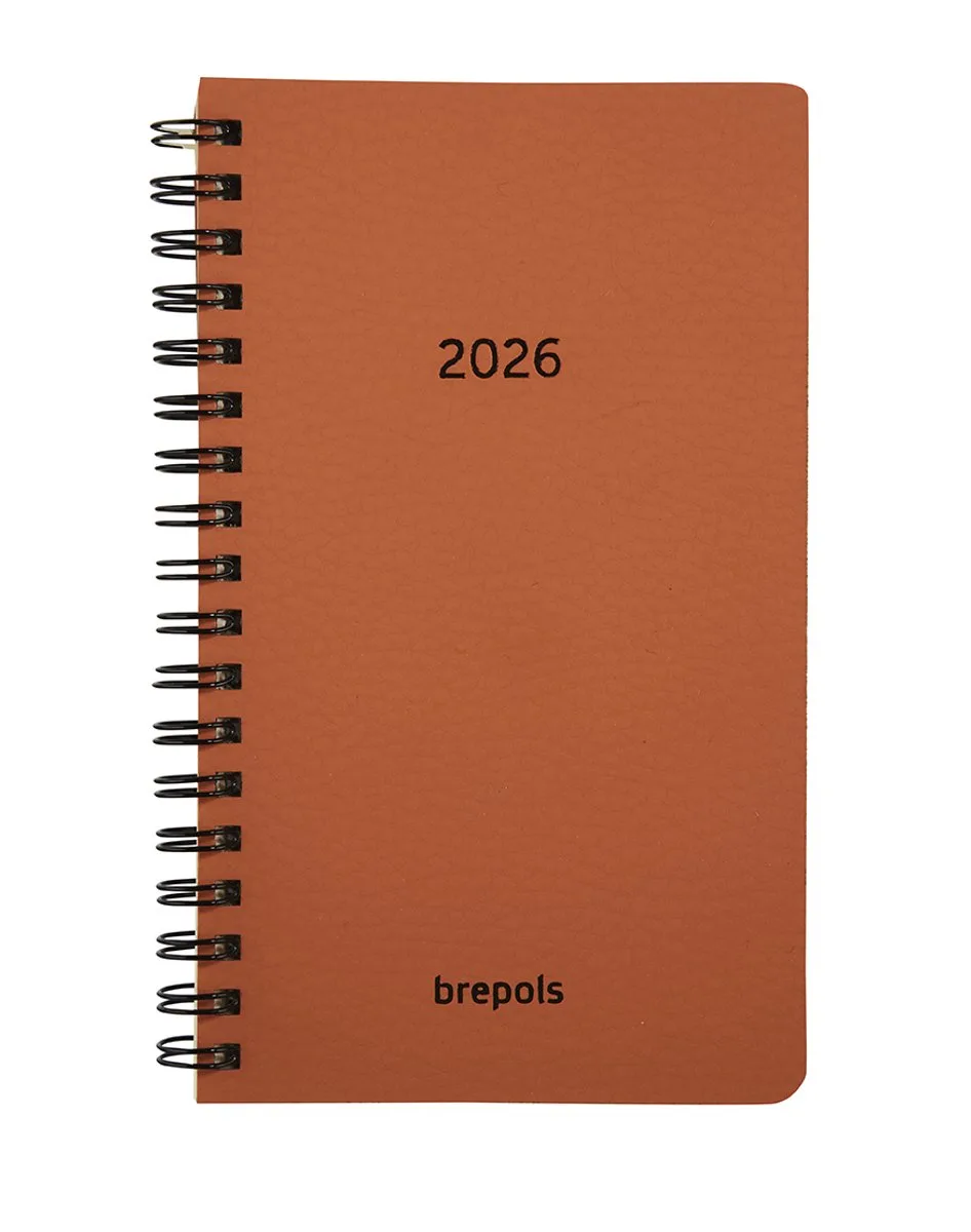 agenda 2026 - INTERPLAN [0.736] - CALVI - Agenda - 1 week op 2 pagina's - Weekoverzicht - Wire-O - 9 x 16 cm by Brepols in Orange – product photo