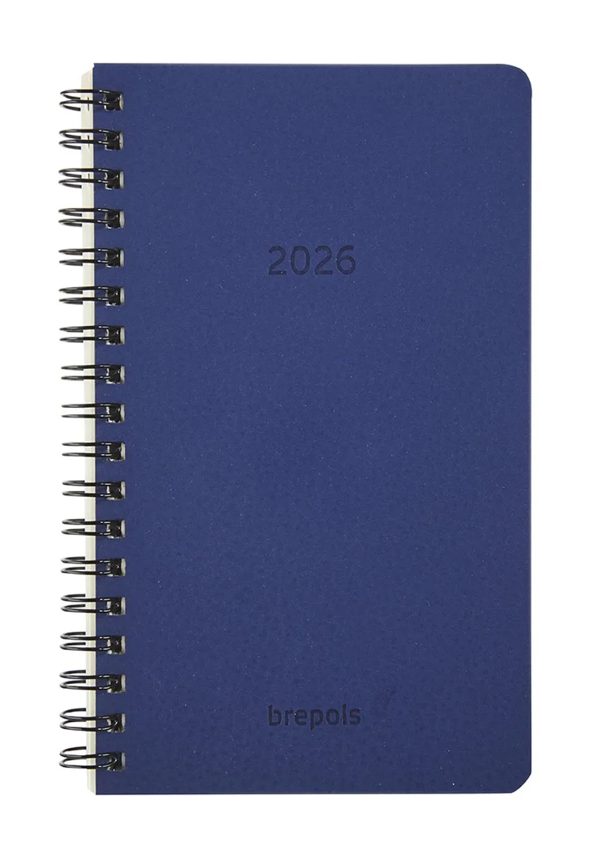 agenda 2026 - INTERPLAN [0.736] - CALVI - Agenda - 1 week op 2 pagina's - Weekoverzicht - Wire-O - 9 x 16 cm van Brepols in Blauw – productfoto