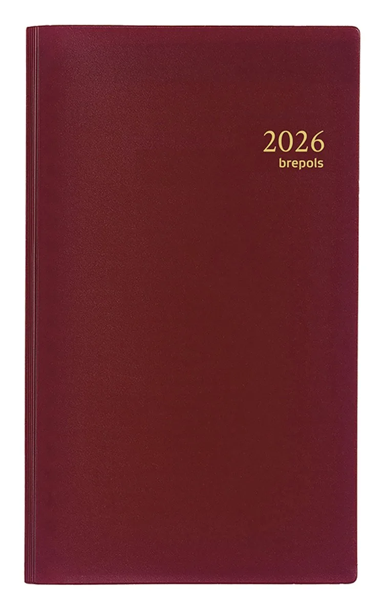 agenda 2026 - INTERPLAN [0.736] - SETA + ABC - 1 week op 2 pagina's - Weekoverzicht - Gespiraleerd - 9 x 16 cm de Brepols en Bordeaux – photo produit