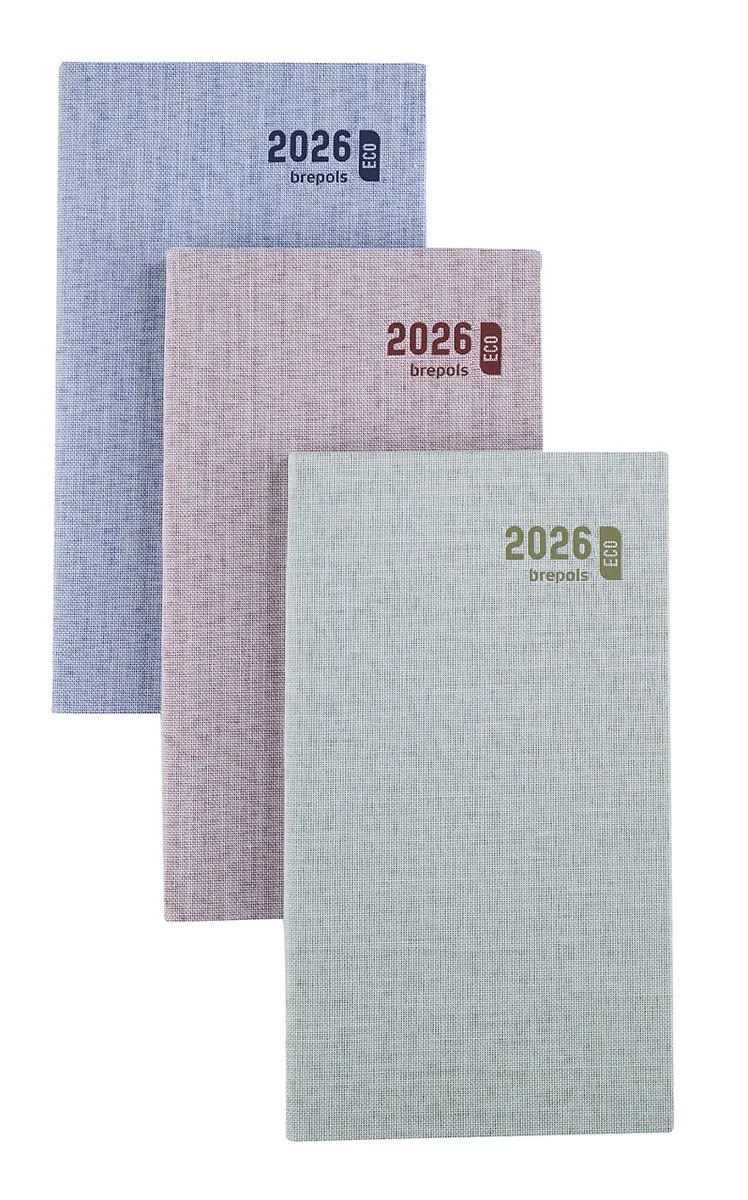 agenda 2026 - INTERPLAN [0.736] - TOILE OCEAN - Agenda - 1 week op 2 pagina's - Weekoverzicht - 9 x 16 cm van Brepols in Blauw – productfoto