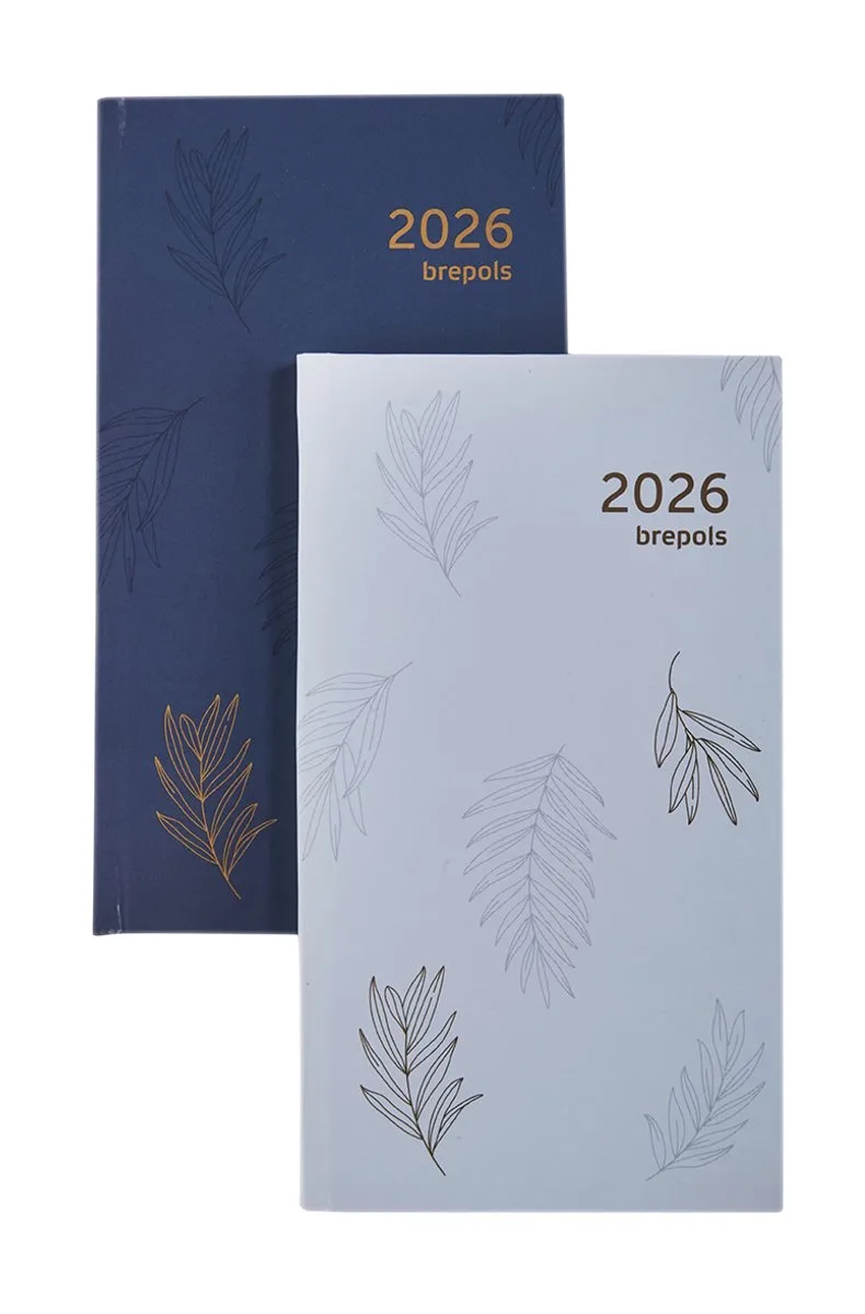 agenda 2026 - INTERPLAN [0.736] - TROPICAL FLOWERS - Agenda - 1 week op 2 pagina's - Weekoverzicht - 9 x 16 cm de Brepols en Donker blauw – photo produit
