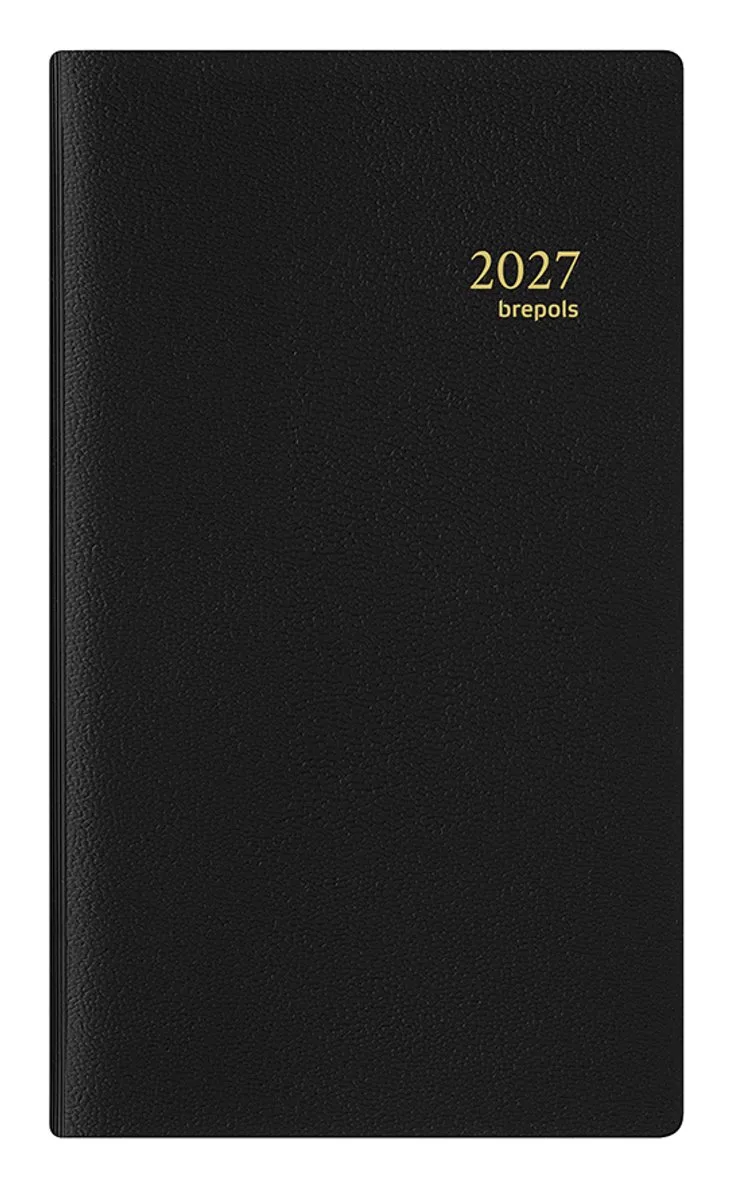 agenda 2027 - BREPLAN [0.774] - GENOVA - Zakagenda - 1 week op 1 pagina - Weekoverzicht - 9.05 x 16 cm från Brepols i Svart – produktbild