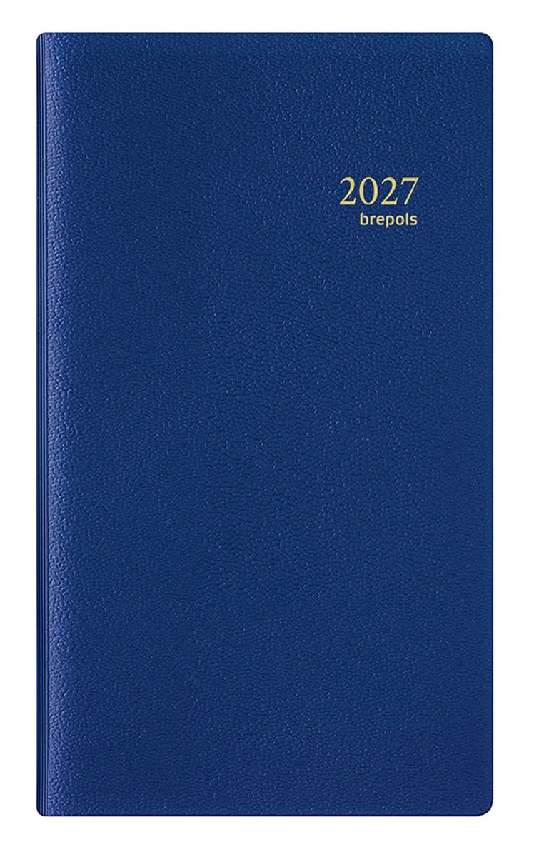 agenda 2027 - BREPLAN [0.774] - GENOVA - Zakagenda - 1 week op 1 pagina - Weekoverzicht - 9.05 x 16 cm fra Brepols i Blå – produktbillede
