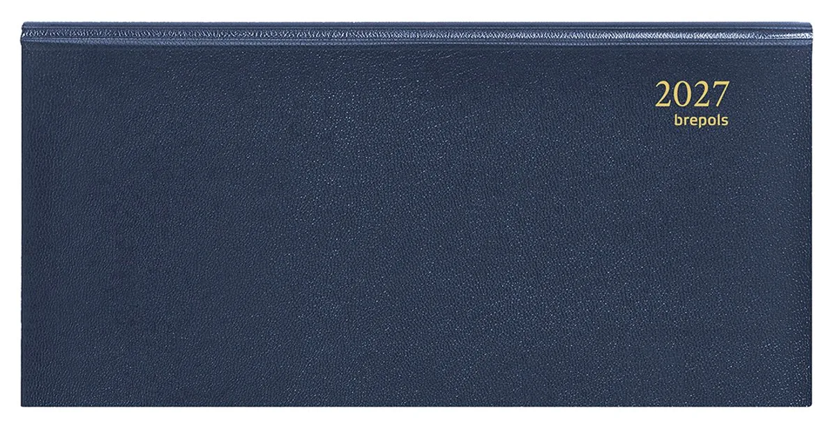 agenda 2027 - BREPRINT [0.074] - 14M - LIMA - Zakagenda - 1 week op 2 pagina's - Weekoverzicht - 16.6 x 8.1 cm van Brepols in Blauw – productfoto