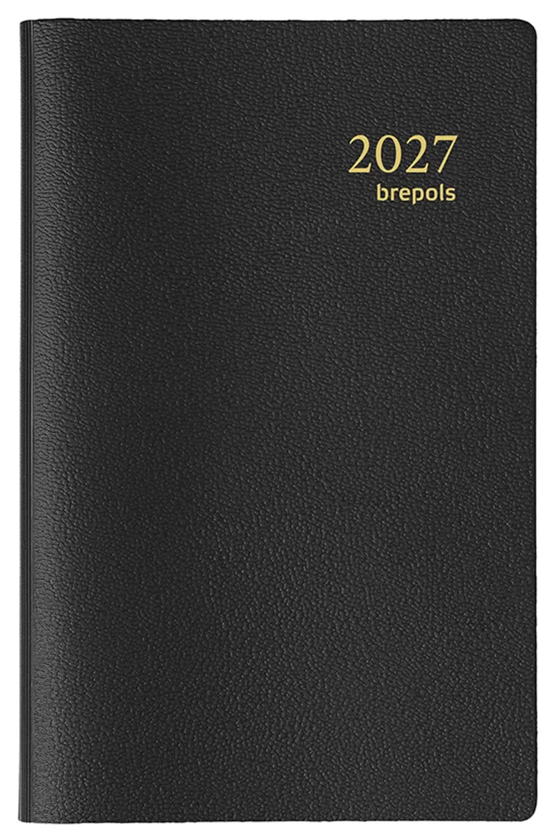 agenda 2027 - DELTA [0.834] - GENOVA - Zakagenda - 1 week op 2 pagina's - Weekoverzicht - Gespiraleerd - 8.1 x 12 cm/Klein formaat!! fra Brepols i Sort – produktbillede