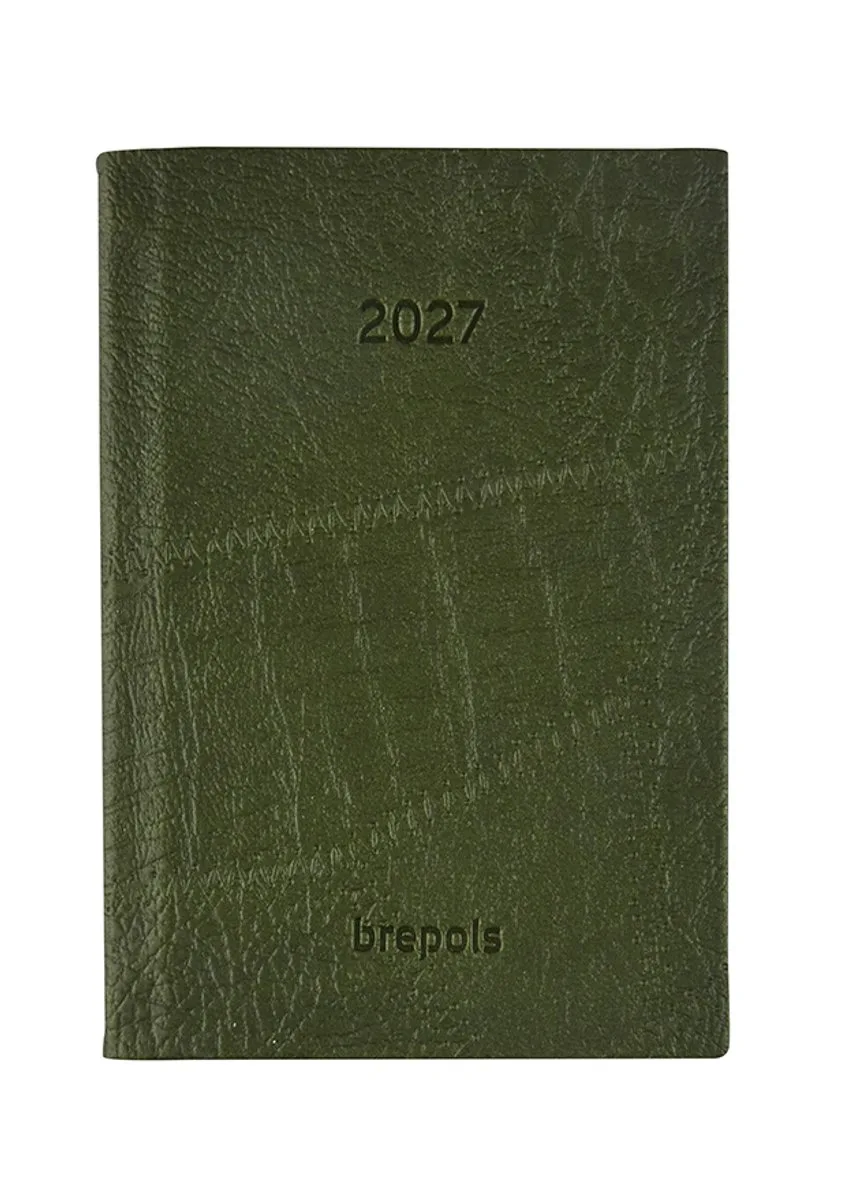 agenda 2027 - DELTA [0.834] - LUCCA - Zakagenda - 1 week op 2 pagina's - Weekoverzicht - 8.1 x 12 cm/Klein formaat!! fra Brepols i Grøn – produktbillede