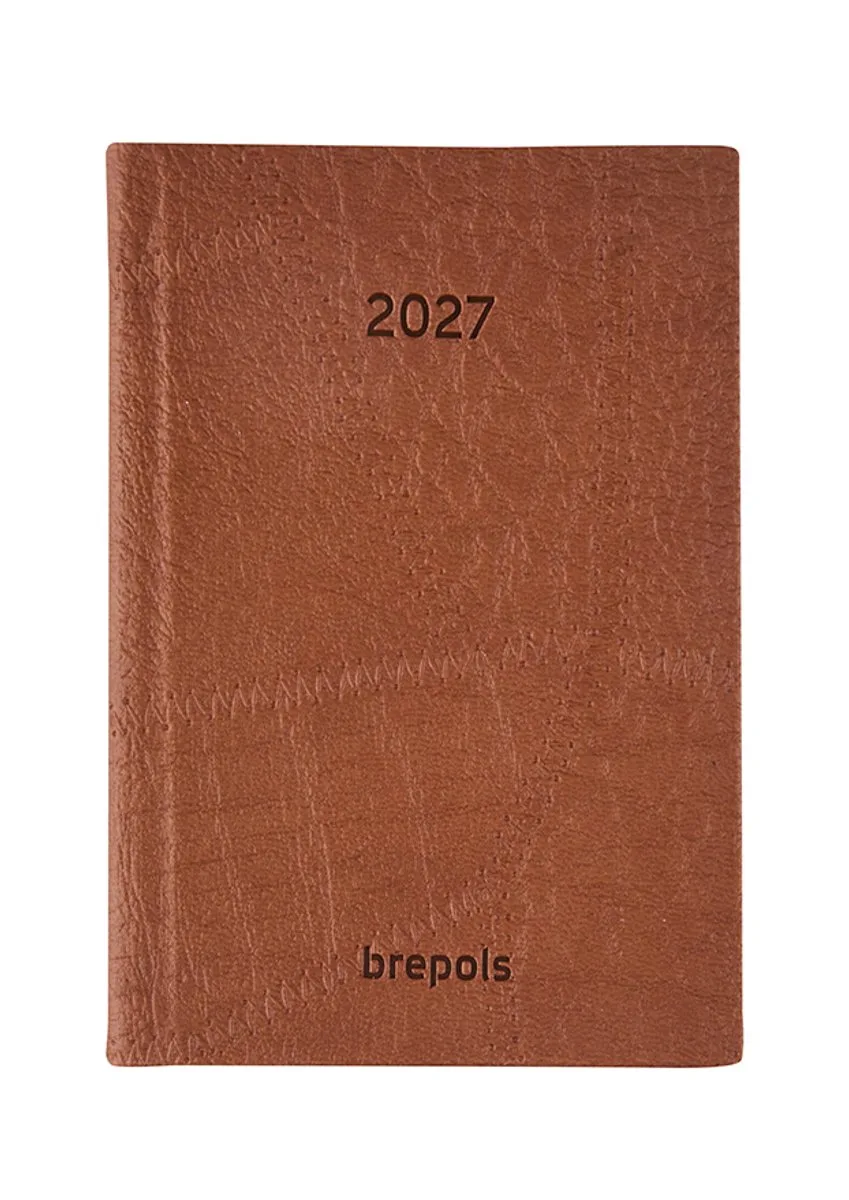agenda 2027 - DELTA [0.834] - LUCCA - Zakagenda - 1 week op 2 pagina's - Weekoverzicht - 8.1 x 12 cm/Klein formaat!! fra Brepols i Brun – produktbillede