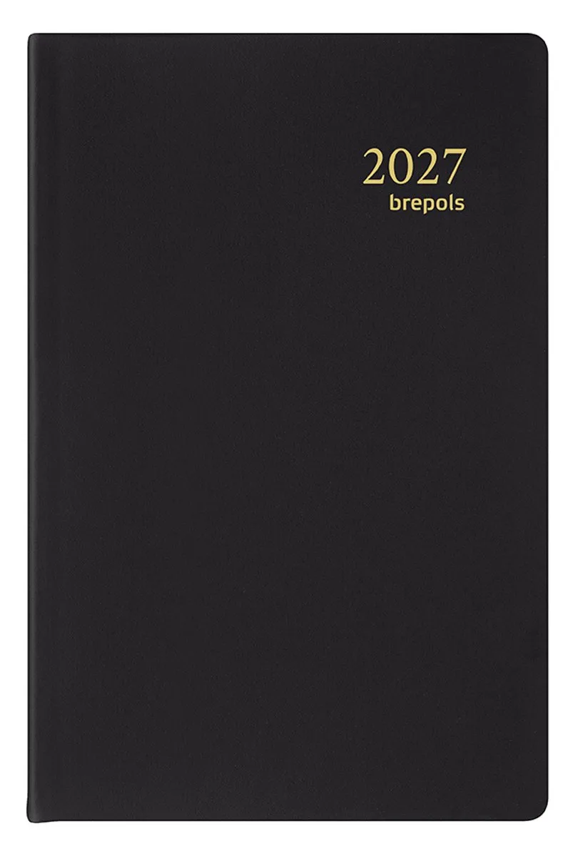 agenda 2027 - DELTA [0.834] - SETA - Zakagenda - 1 week op 2 pagina's - Weekoverzicht - 8.1 x 12 cm/Klein formaat!! fra Brepols i Sort – produktbillede