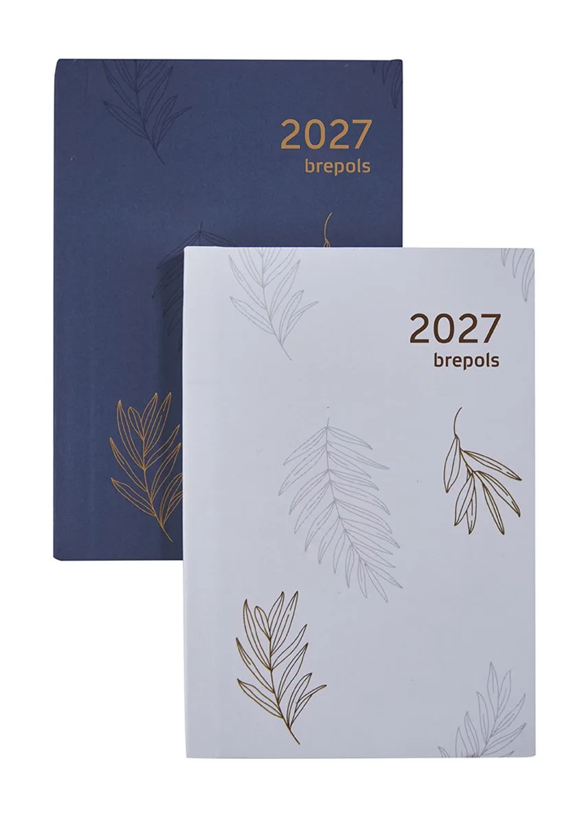 agenda 2027 - DELTA [0.834] - TROPICAL FLOWERS - Zakagenda - 1 week op 2 pagina's - Weekoverzicht - 8.1 x 12 cm/Klein formaat!! fra Brepols i Mørkeblå – produktbillede