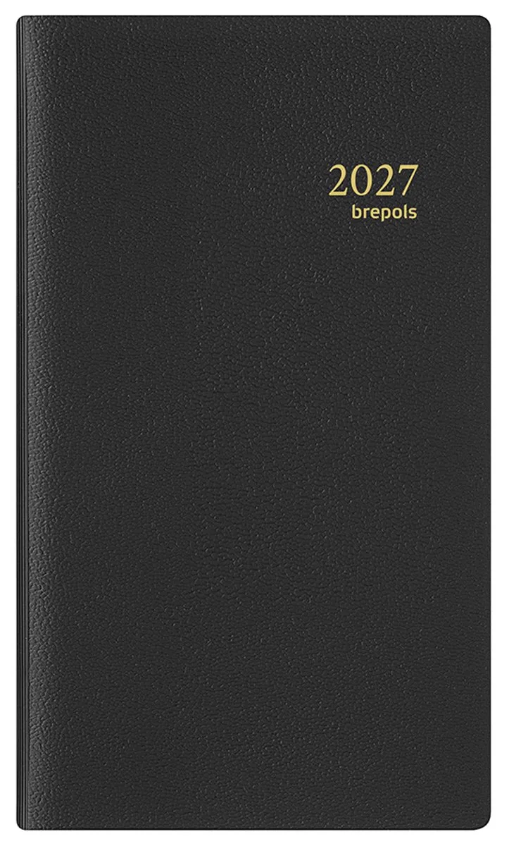 agenda 2027 - INTERPLAN [0.731] - GENOVA + ABC - Zakagenda - 1 week op 2 pagina's - Weekoverzicht - Gespiraleerd - 8.9 x 16 cm de Brepols en Noir – photo produit