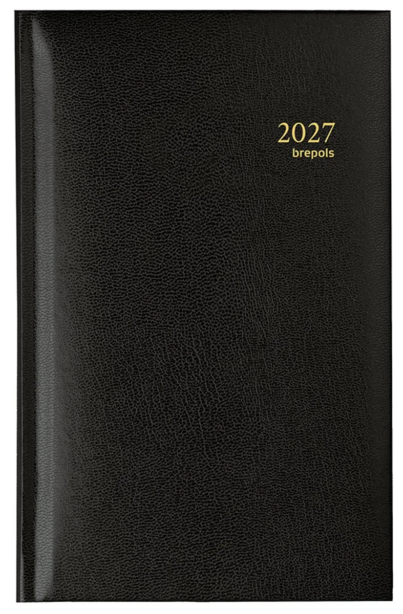 agenda 2027 - INTERPLAN [0.731] - LIMA - Zakagenda - 1 week op 2 pagina's - Weekoverzicht - 8.9 x 16 cm van Brepols in Zwart – productfoto