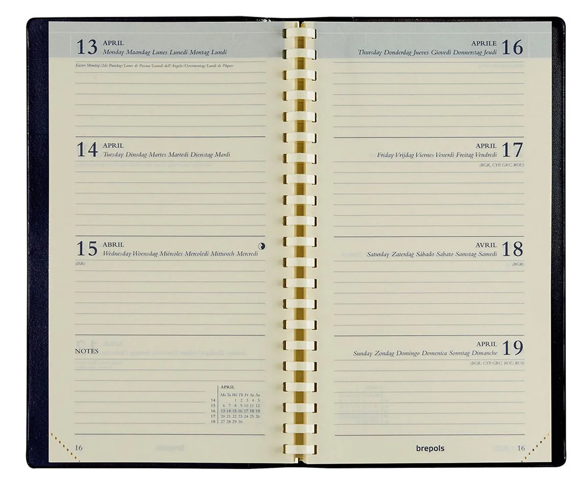 agenda 2027 - INTERPLAN - Maverick All Black - Gespiraleerd - Weekoverzicht - 1w/2p - 9 x 16 cm van Brepols in Zwart – productfoto