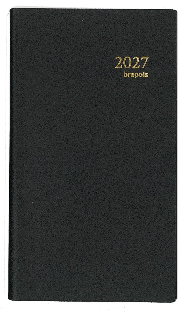 agenda 2027 - NOTAPLAN [0.716] - GENOVA - 1 week op 2 pagina's - Weekoverzicht - 8,9 x 16 cm de Brepols en Noir – photo produit