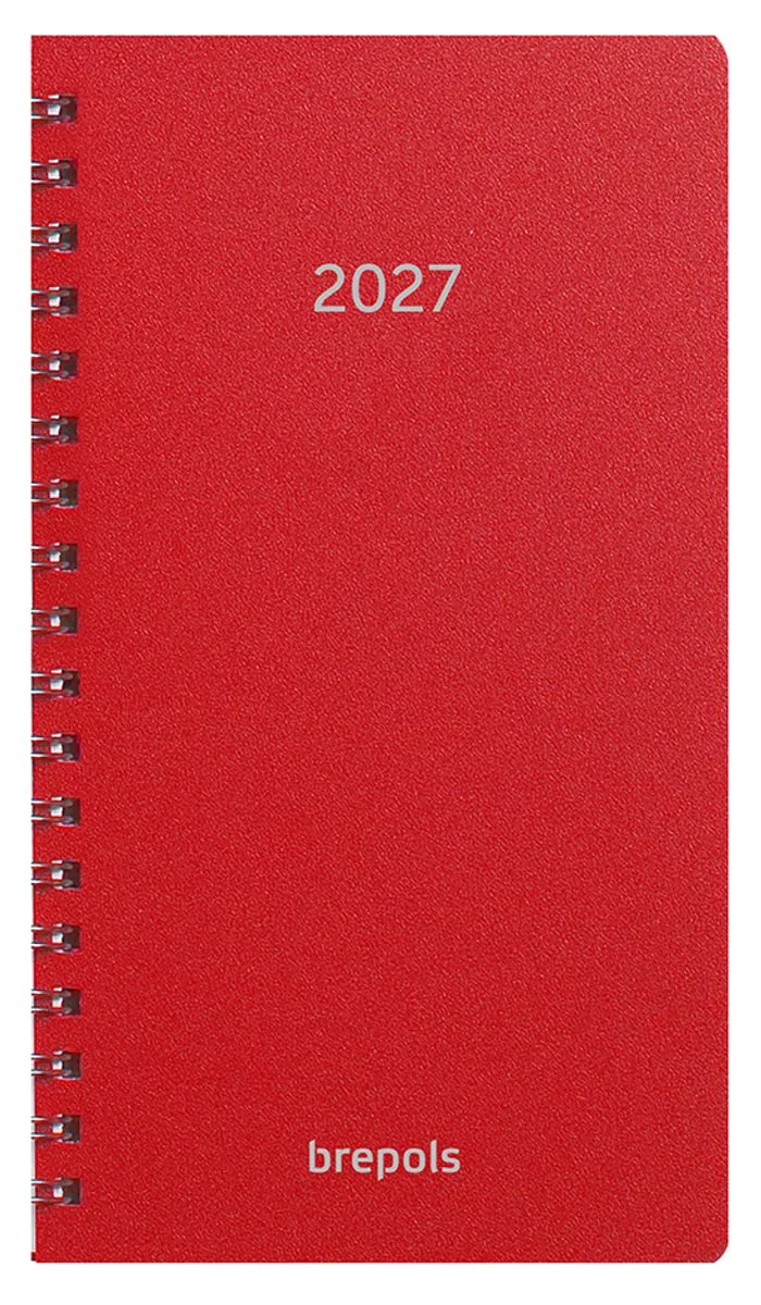 agenda 2027 - NOTAVISION [0.754] - POLYPROP - Zakagenda - 1 week op 2 pagina's - Weekoverzicht - Wire-O - 8.9 x 16 cm fra Brepols i Rød – produktbillede